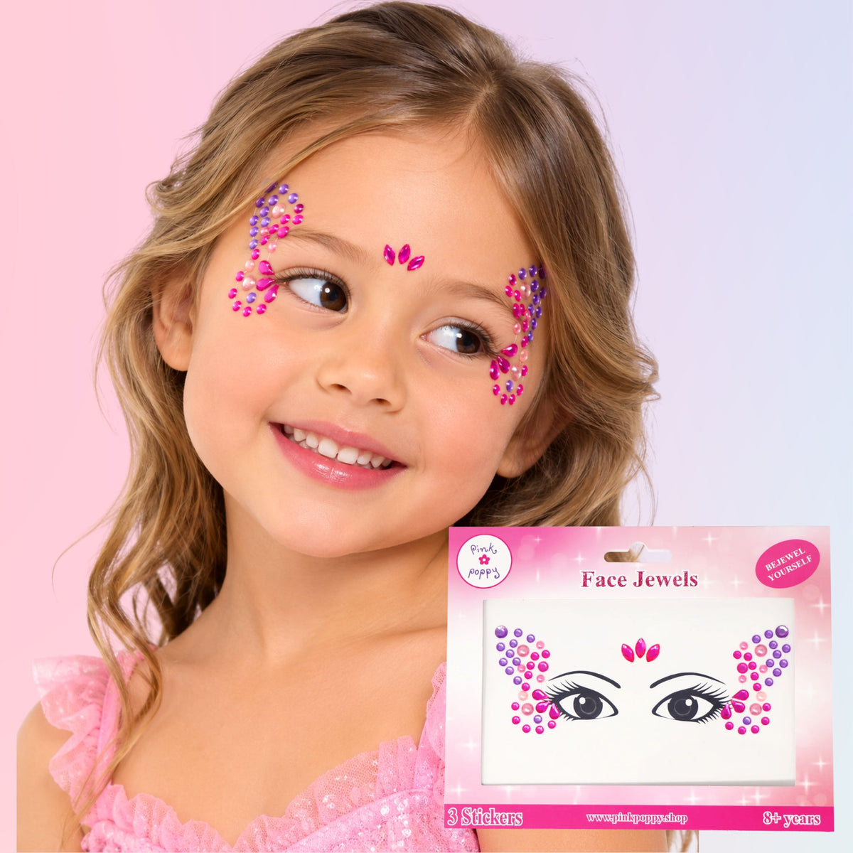 Romantics Butterfly Face Jewels - Pink Poppy Australia