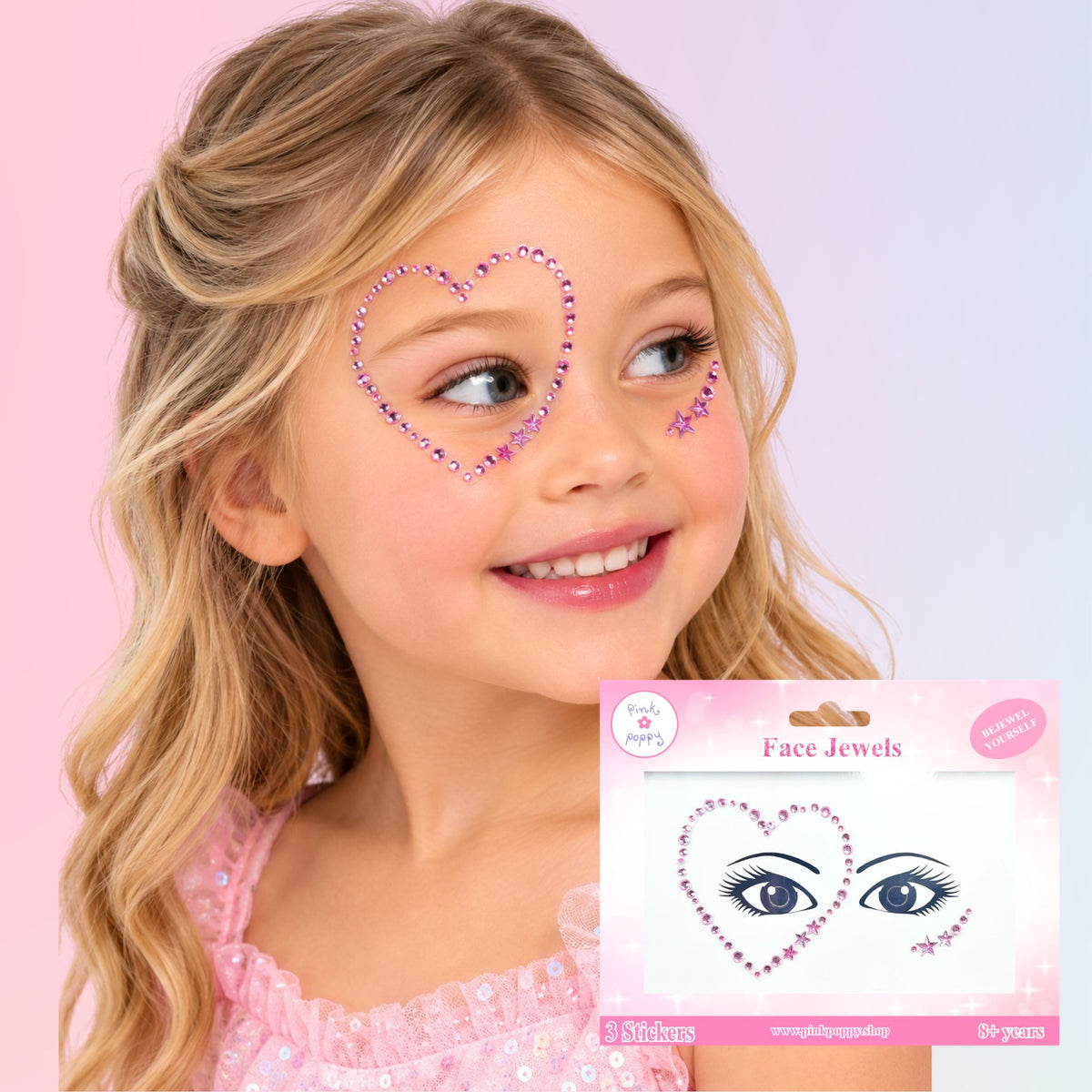Romantics Lover Face Jewels - Pink Poppy Australia