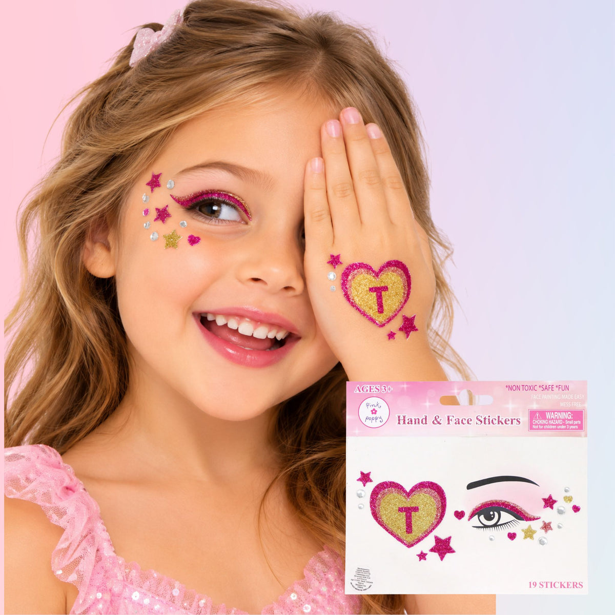 Romantics Lover Hand & Face Sticker - Pink Poppy Australia