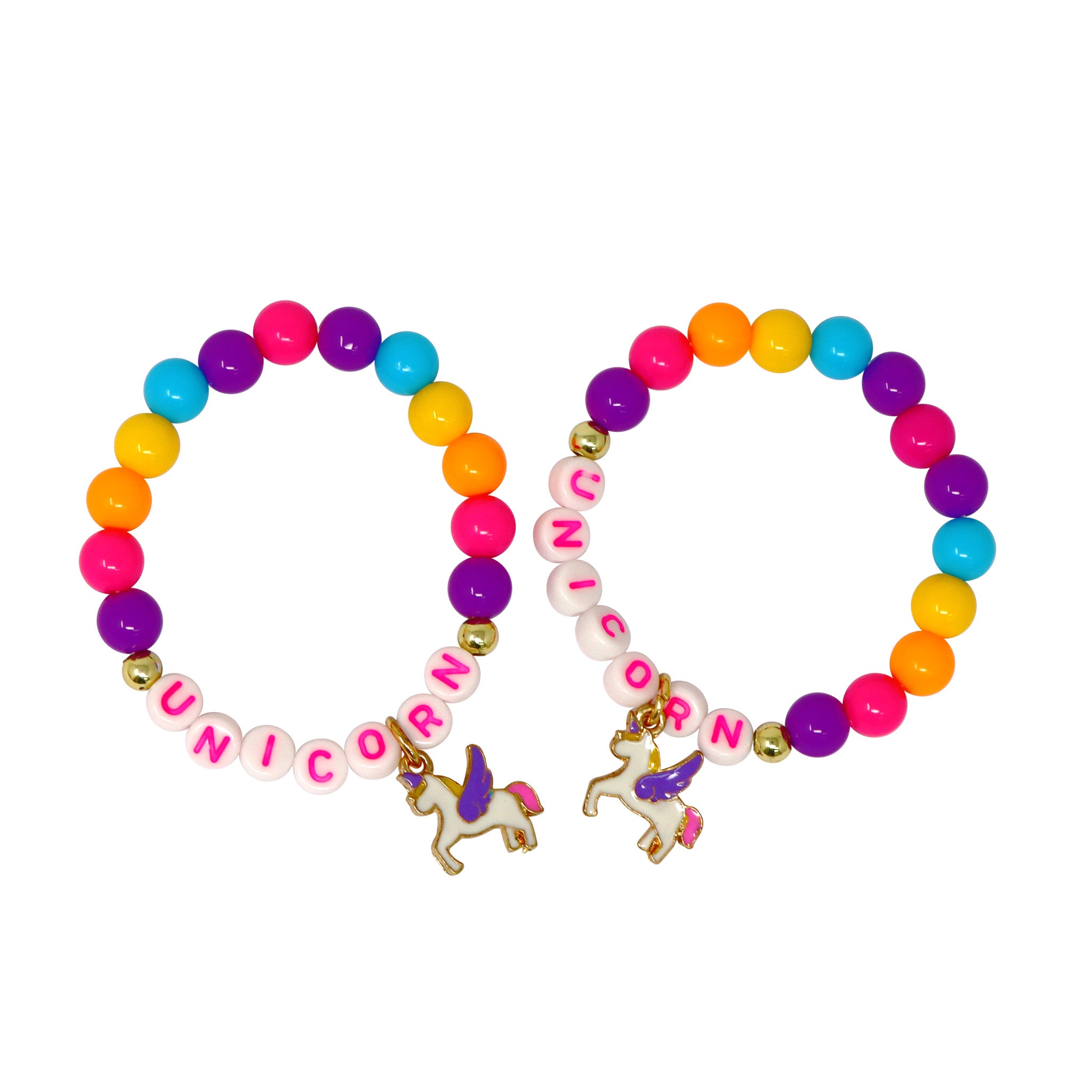 BFF Unicorn Rainbow Pearl Bracelet Set - Pink Poppy Australia