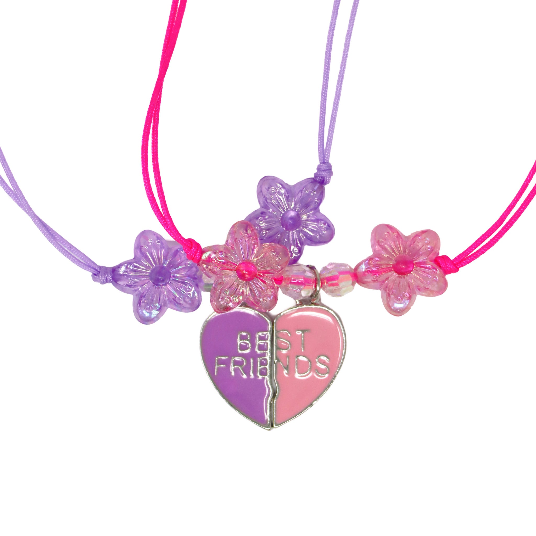 BFF Joining Heart Cord Bracelet Set - Pink Poppy Australia