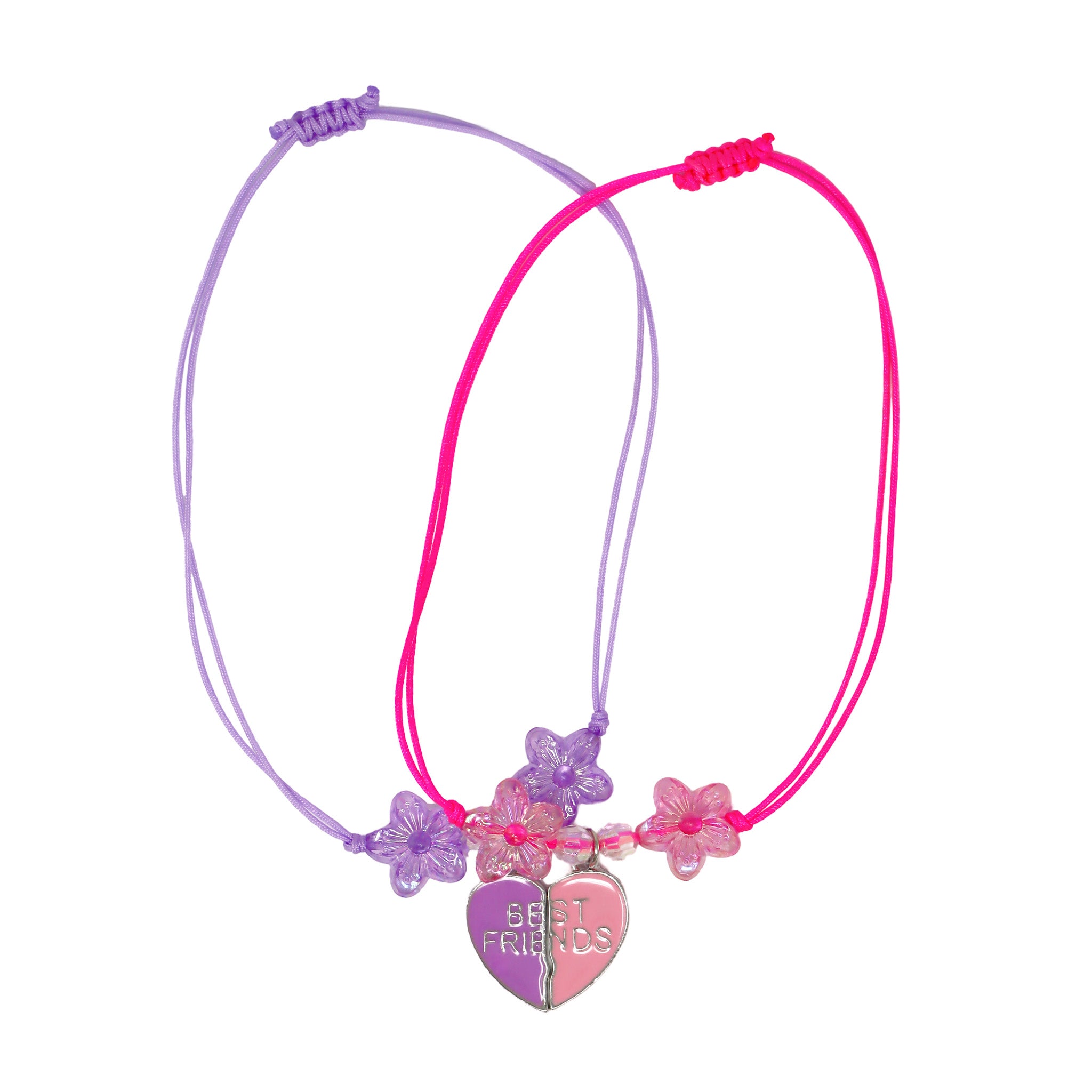 BFF Joining Heart Cord Bracelet Set - Pink Poppy Australia