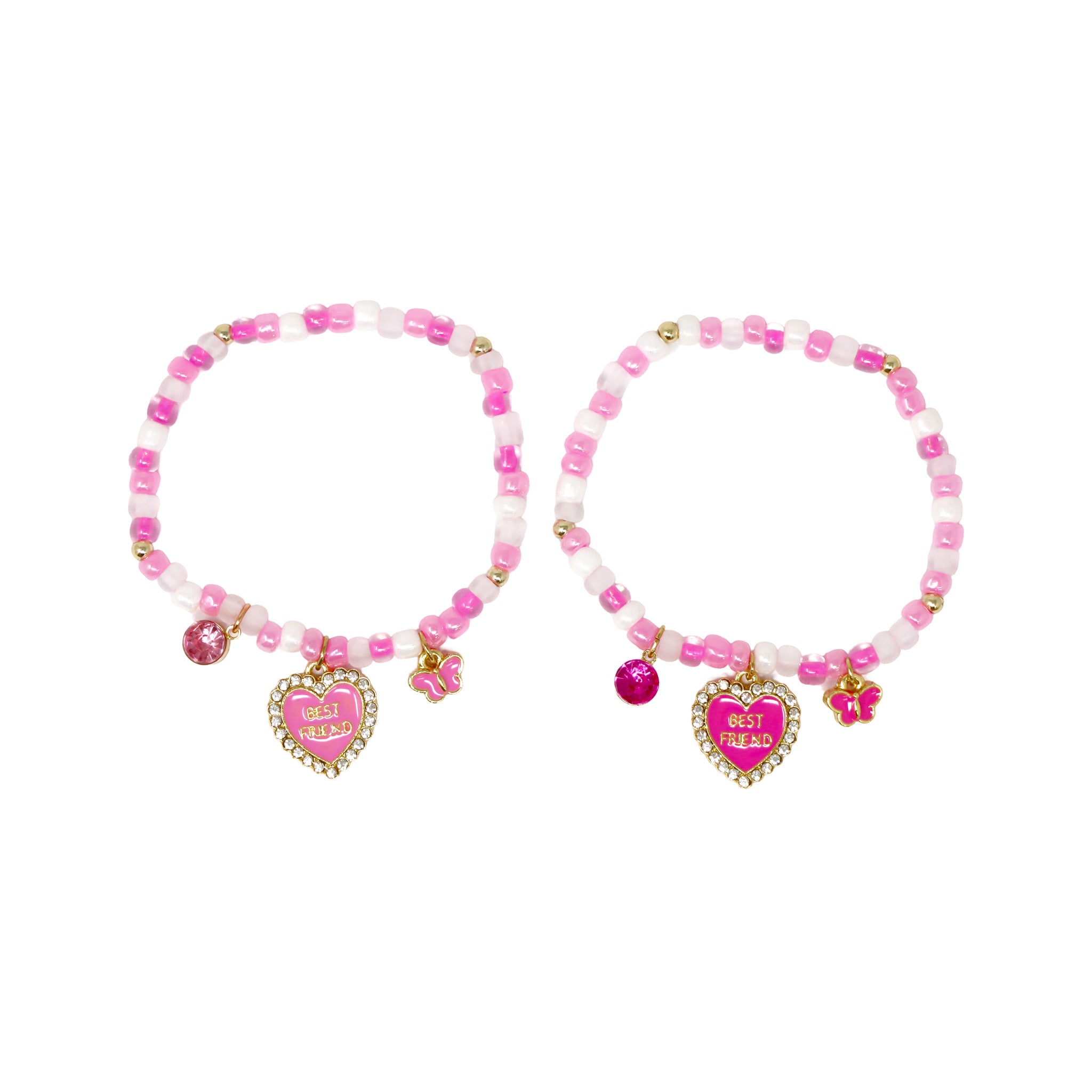 BFF Heart & Butterfly Bracelet Set - Pink Poppy Australia