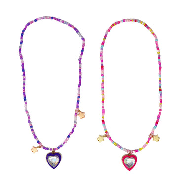 BFF Sparkle Heart Bestie Necklace Set - Pink Poppy Australia