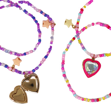 BFF Sparkle Heart Bestie Necklace Set - Pink Poppy Australia