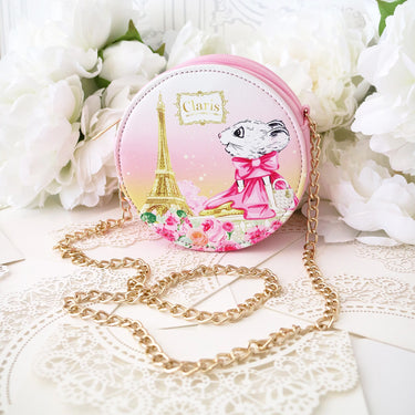 Claris The Chicest Mouse in Paris™ Magnificent Mess Printed Handbag - Pink Poppy Australia
