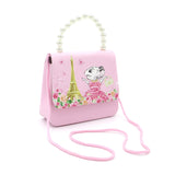 Claris the Chicest Mouse in Paris Handbag with Pearl Handle - Pink Poppy Australia