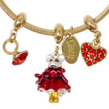 Claris: The Chicest Mouse In Paris™ Holiday Heist Charm Bracelet - Pink Poppy Australia