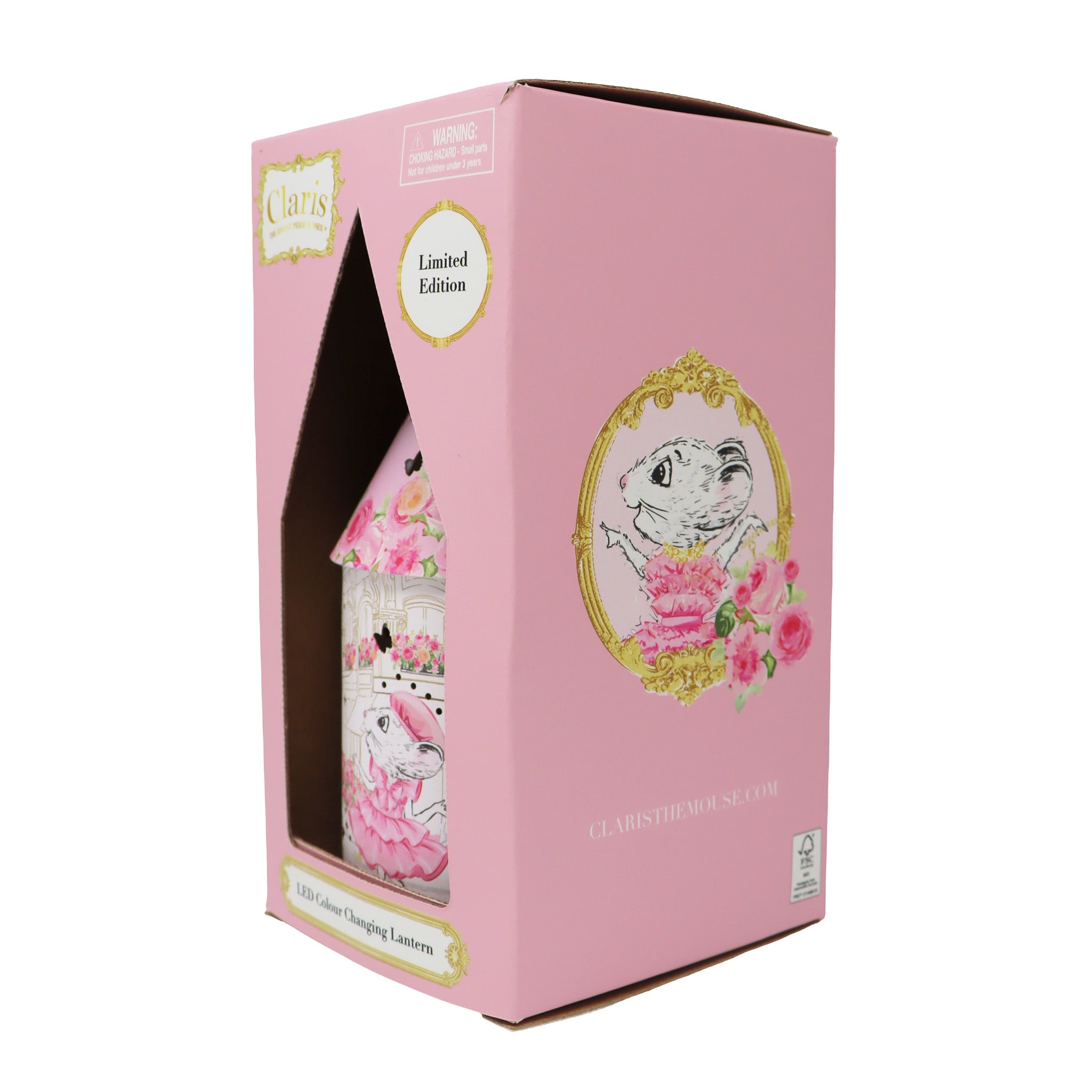 Claris The Chicest Mouse In Paris Colour Changing LED Lantern - Pink Poppy Australia