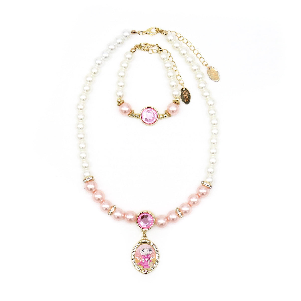 Claris The Chicest Mouse in Paris™ Magnificent Mess Necklace & Bracelet Set - Pink Poppy Australia