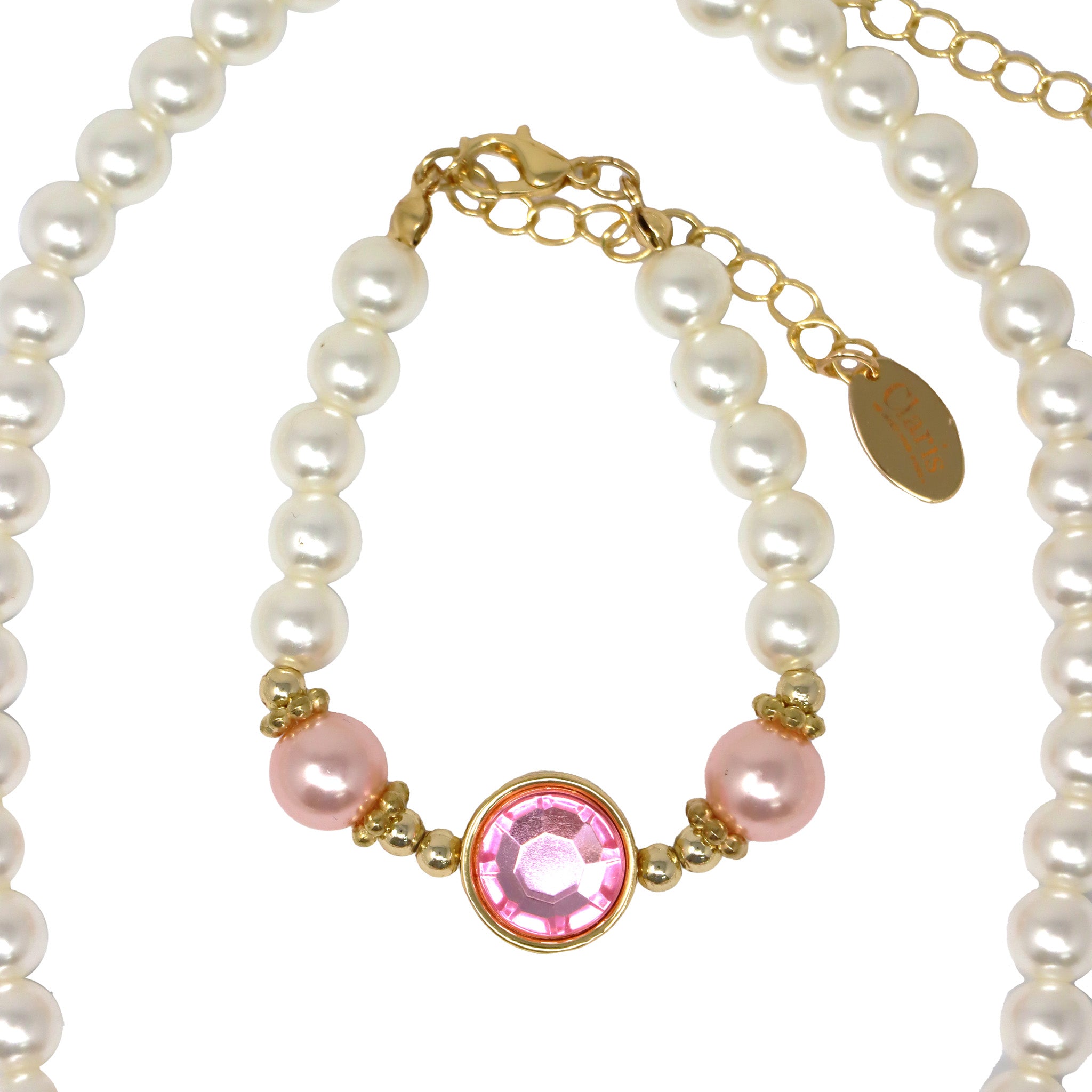 Claris The Chicest Mouse in Paris™ Magnificent Mess Necklace & Bracelet Set - Pink Poppy Australia