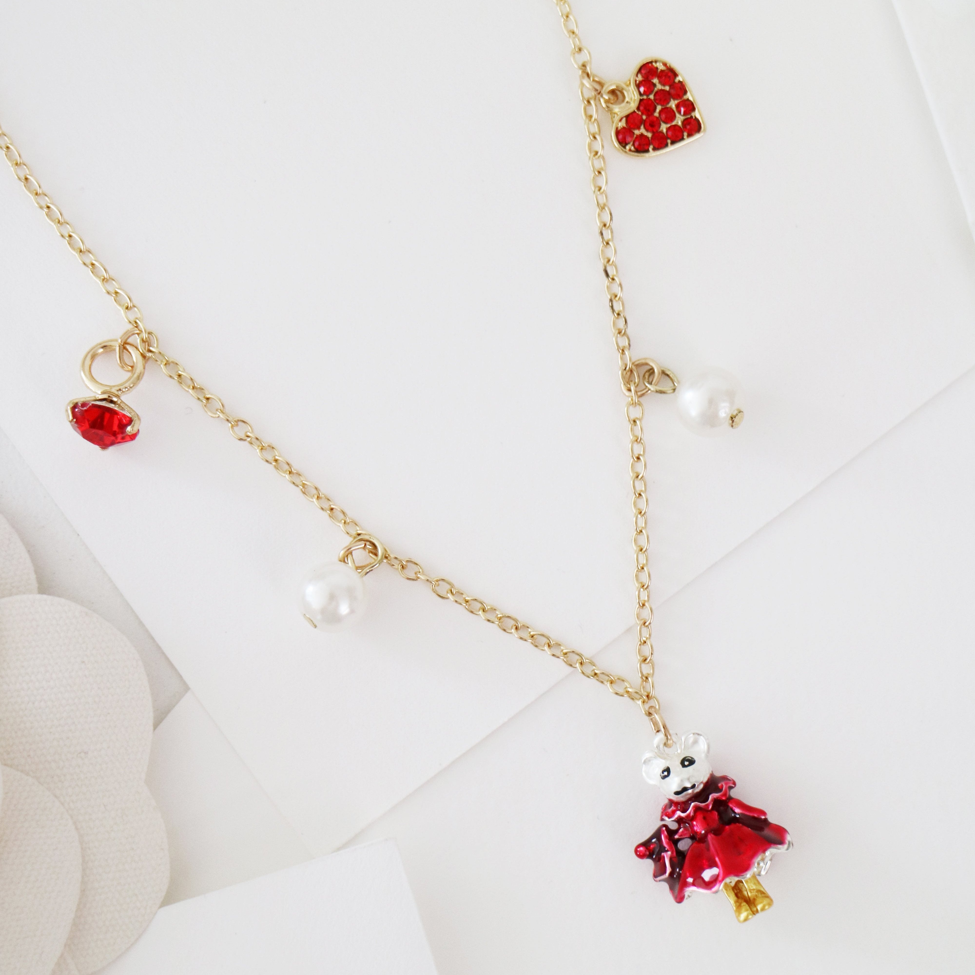 Claris: The Chicest Mouse In Paris™ Holiday Heist Charm Necklace - Pink Poppy Australia