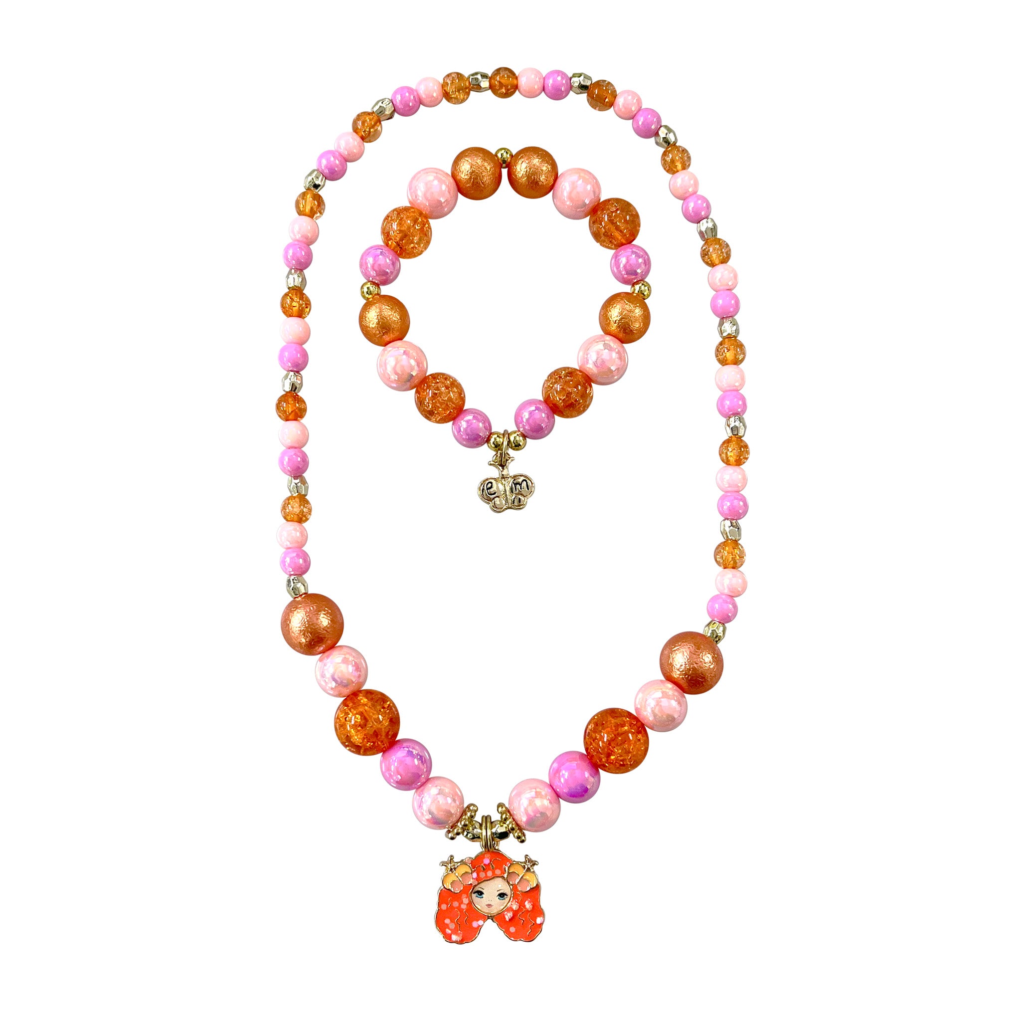 Emma Memma Necklace and Bracelet Set - Pink Poppy Australia