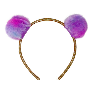 Twin Fluffy Pom Pom Headband - Pink Poppy Australia