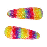 Rainbow Chunky Glitter Snap Clips - Pink Poppy Australia