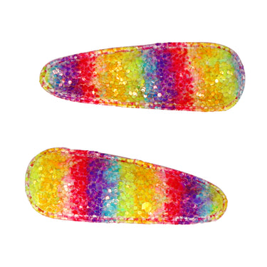 Rainbow Chunky Glitter Snap Clips - Pink Poppy Australia