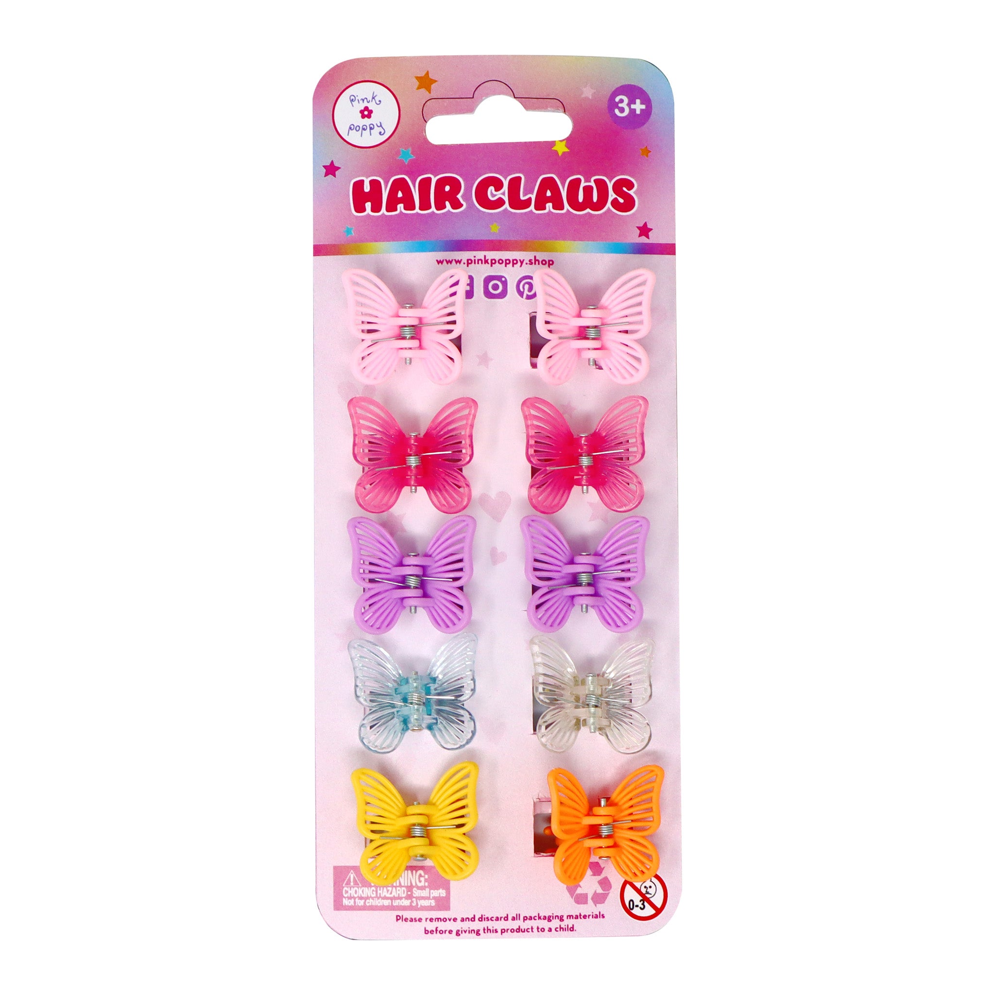 Butterfly Claw Hair Clips - Pink Poppy Australia