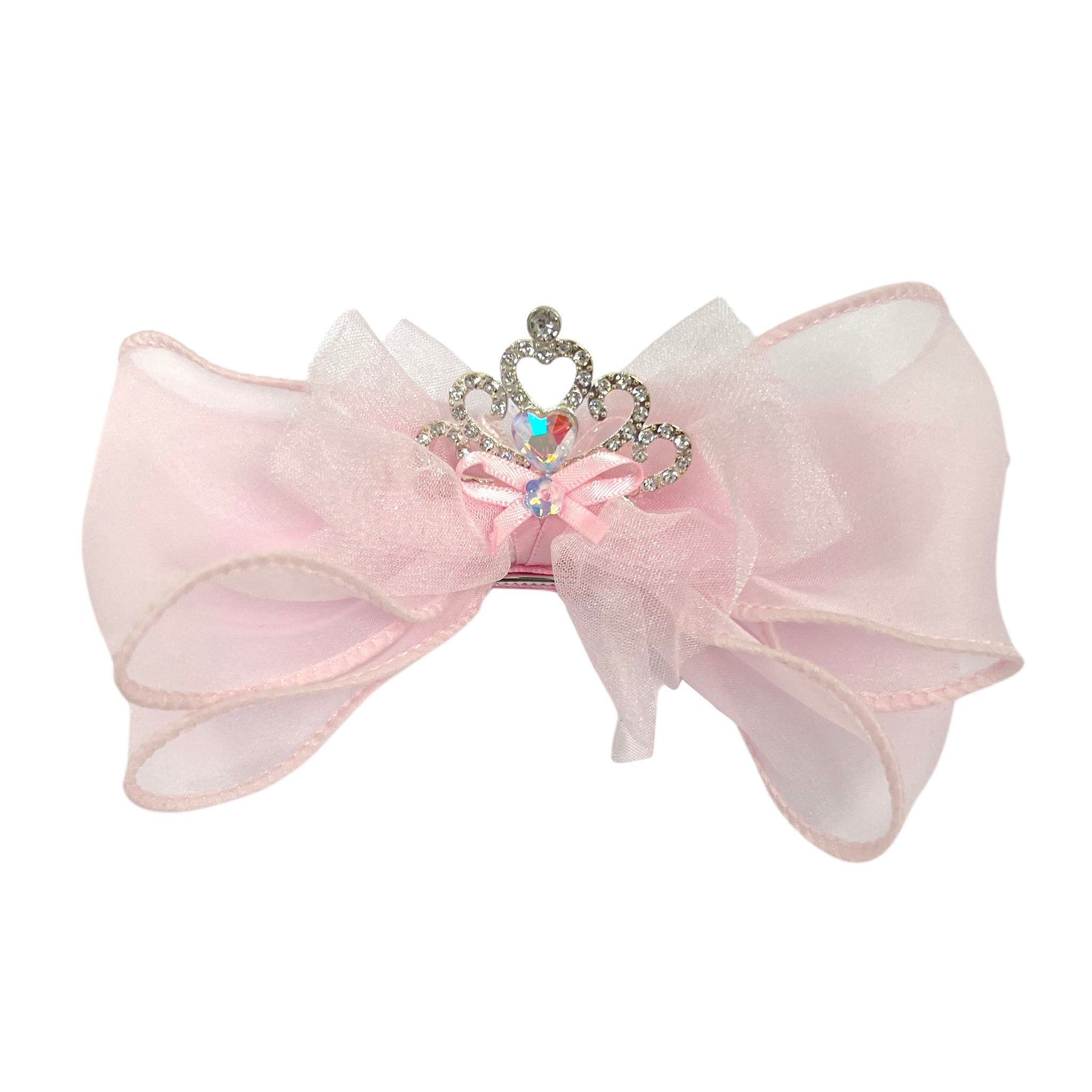Rhinestone Crown Bow Hair Clip - Pink Poppy Australia