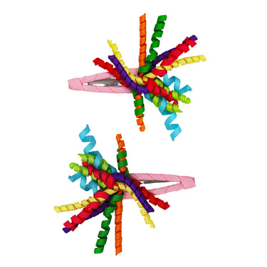 Curly Ribbon Hair Clip - Pink Poppy Australia