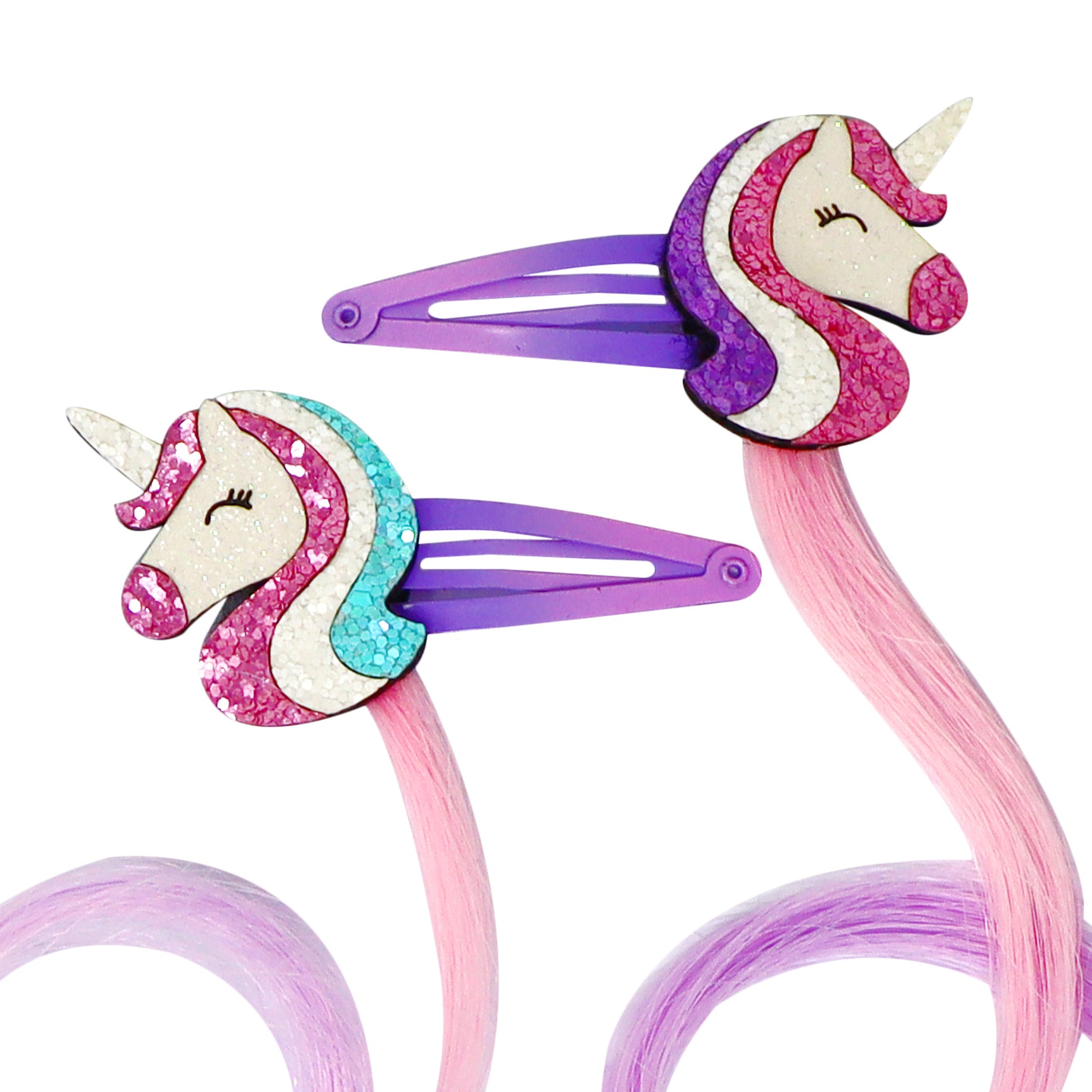 Unicorn Hair Clips with Hair Extension - Pink Poppy Australia