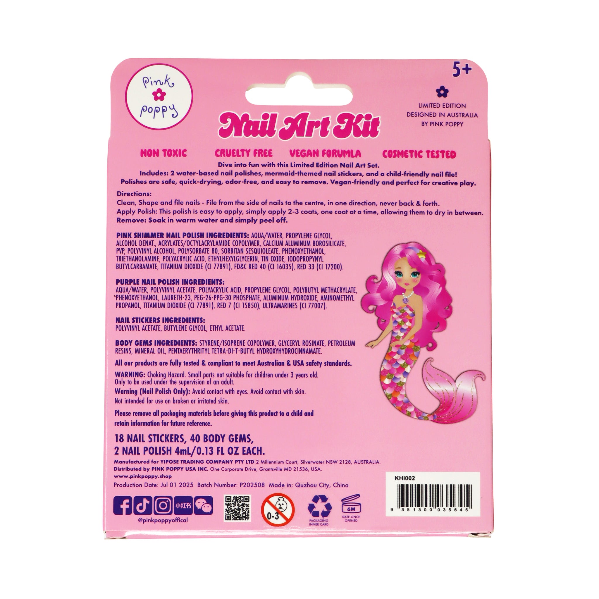 Mermazing Mermaid Nail Art Kit - Pink Poppy Australia