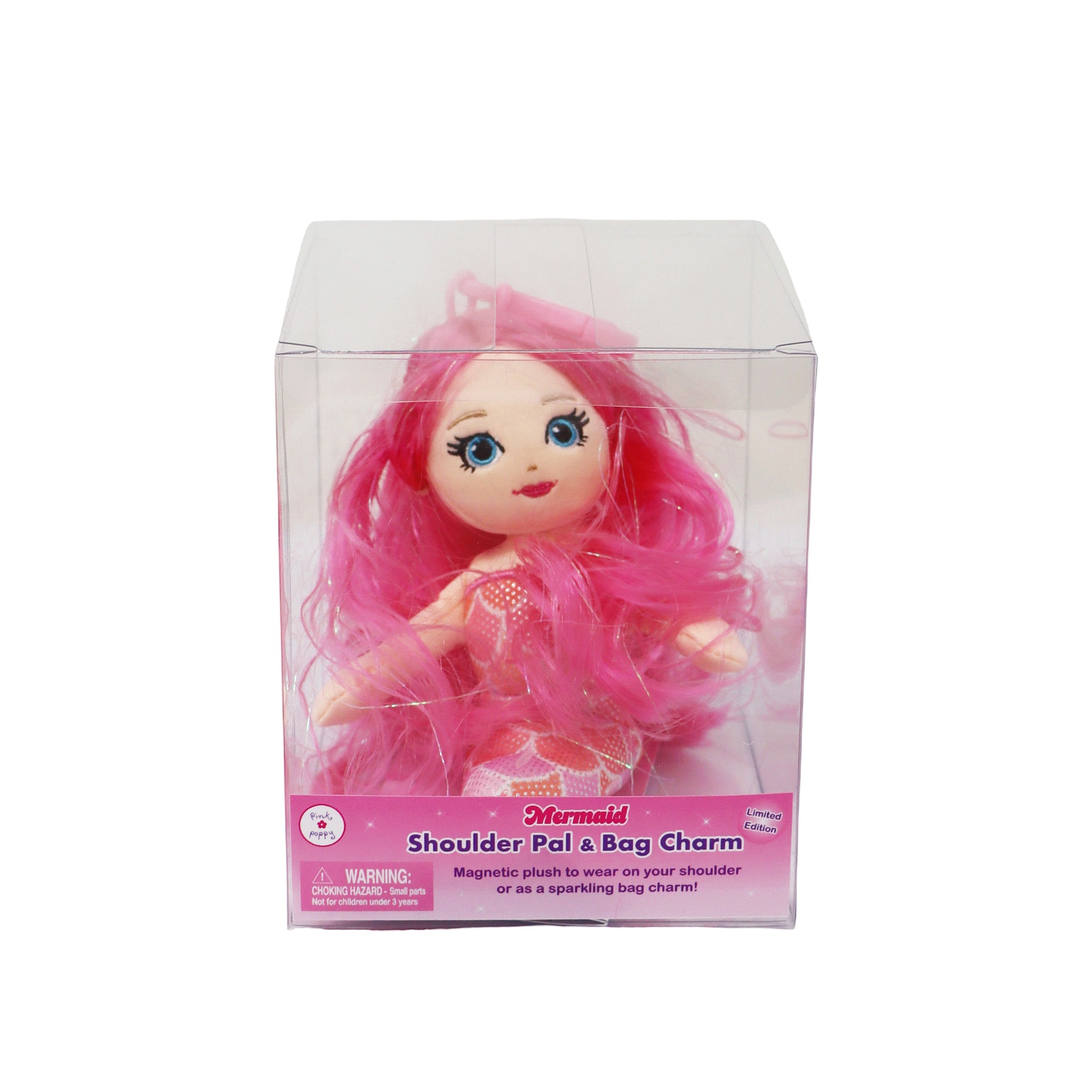 Mermaid 2 in 1 Plush Shoulder Pet & Bag Charm - Pink Poppy Australia