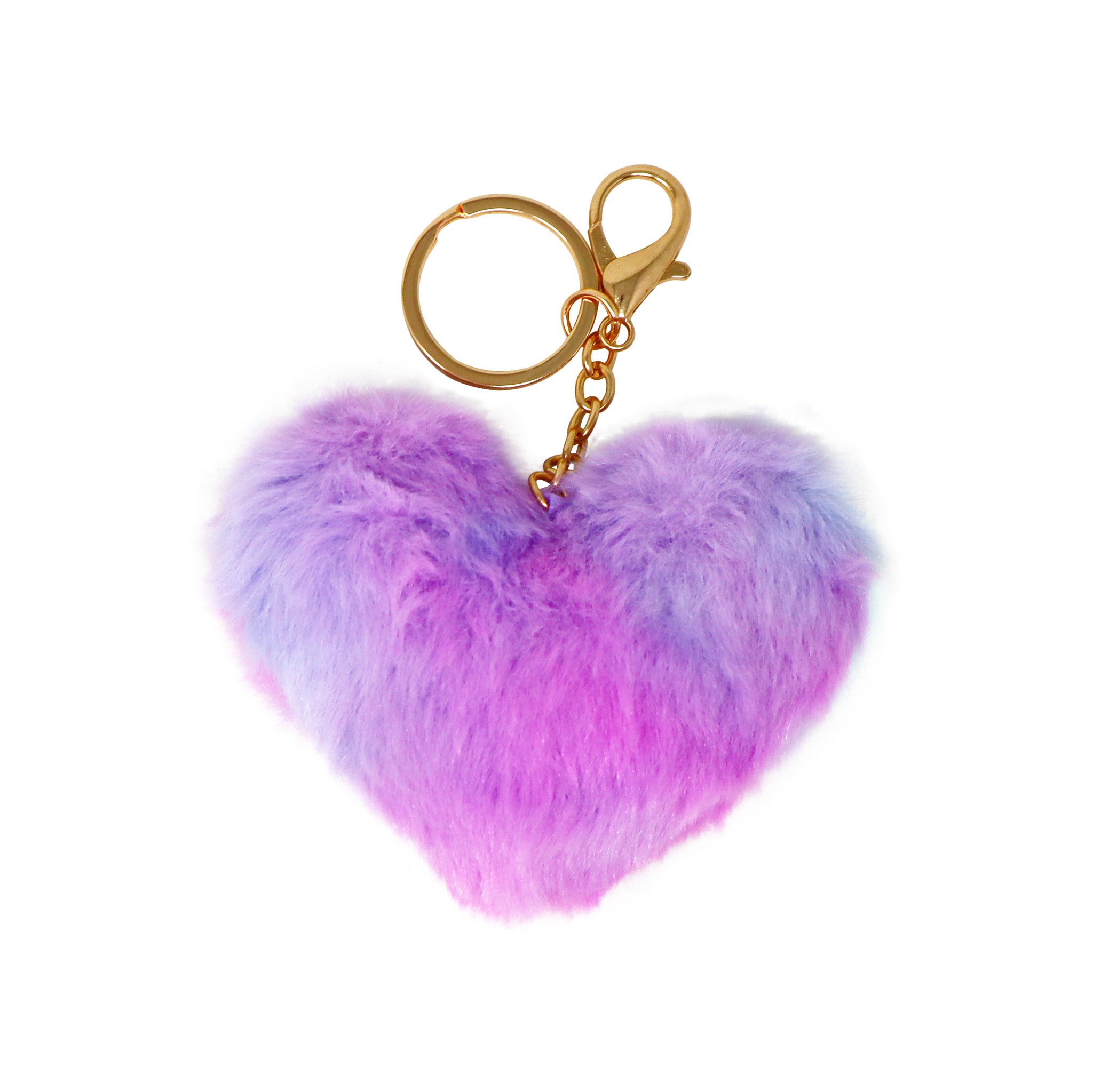 Fluffy Heart Key Chain - Pink Poppy Australia