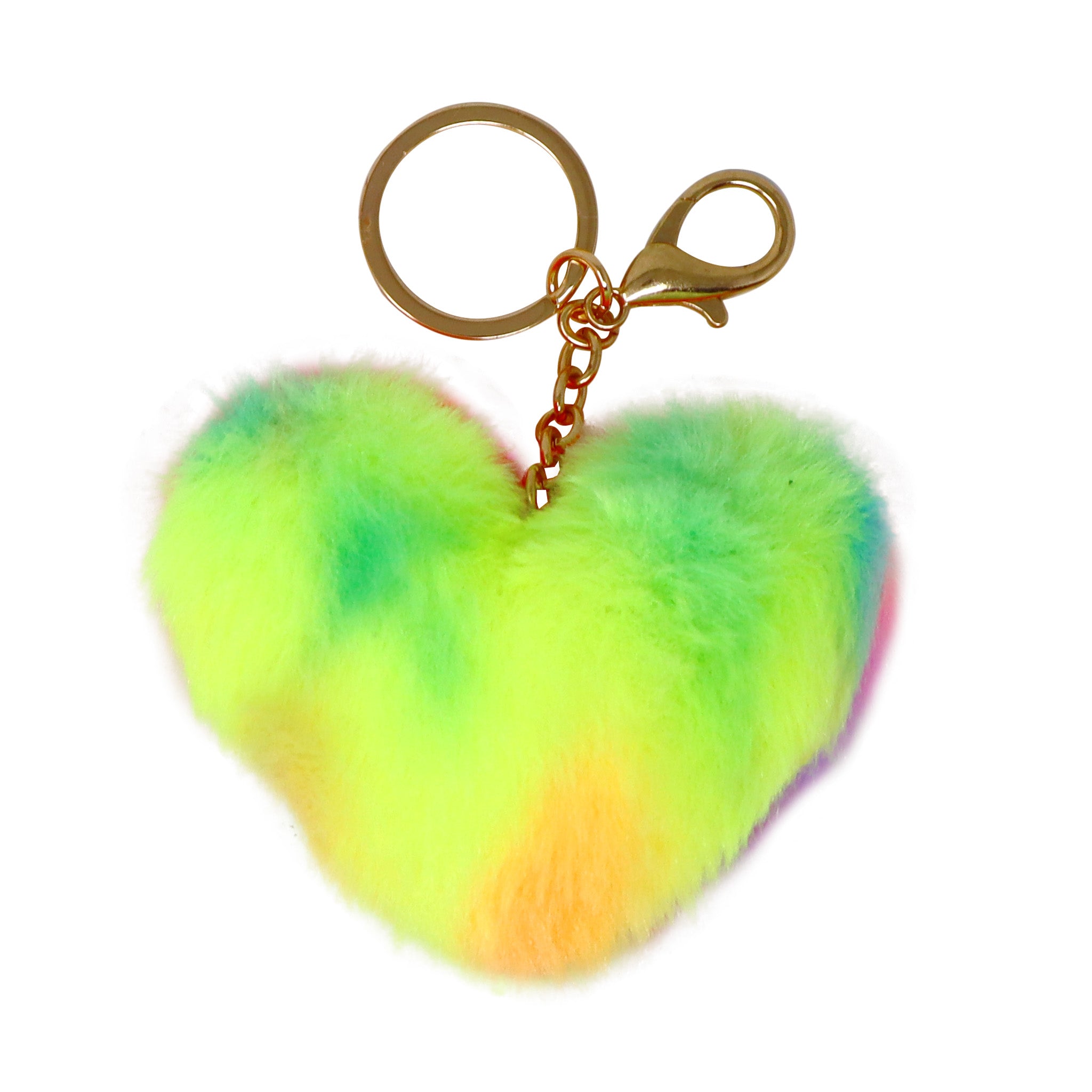 Fluffy Heart Key Chain - Pink Poppy Australia