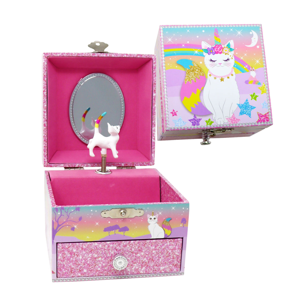 Caticorn Dreams Small Musical Jewellery Box - Pink Poppy Australia