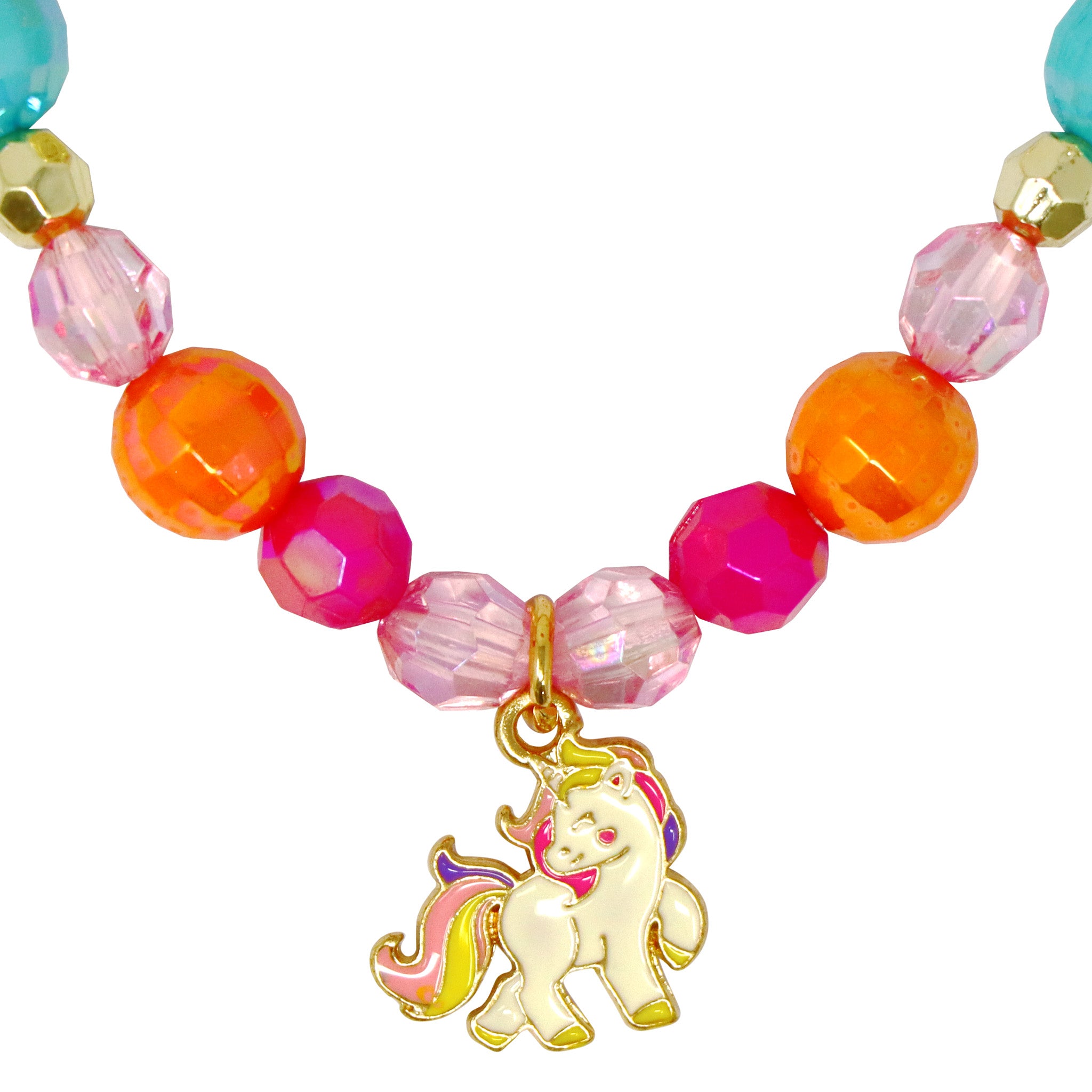 Unicorn Rainbow Charm Necklace and Bracelet Set - Pink Poppy Australia