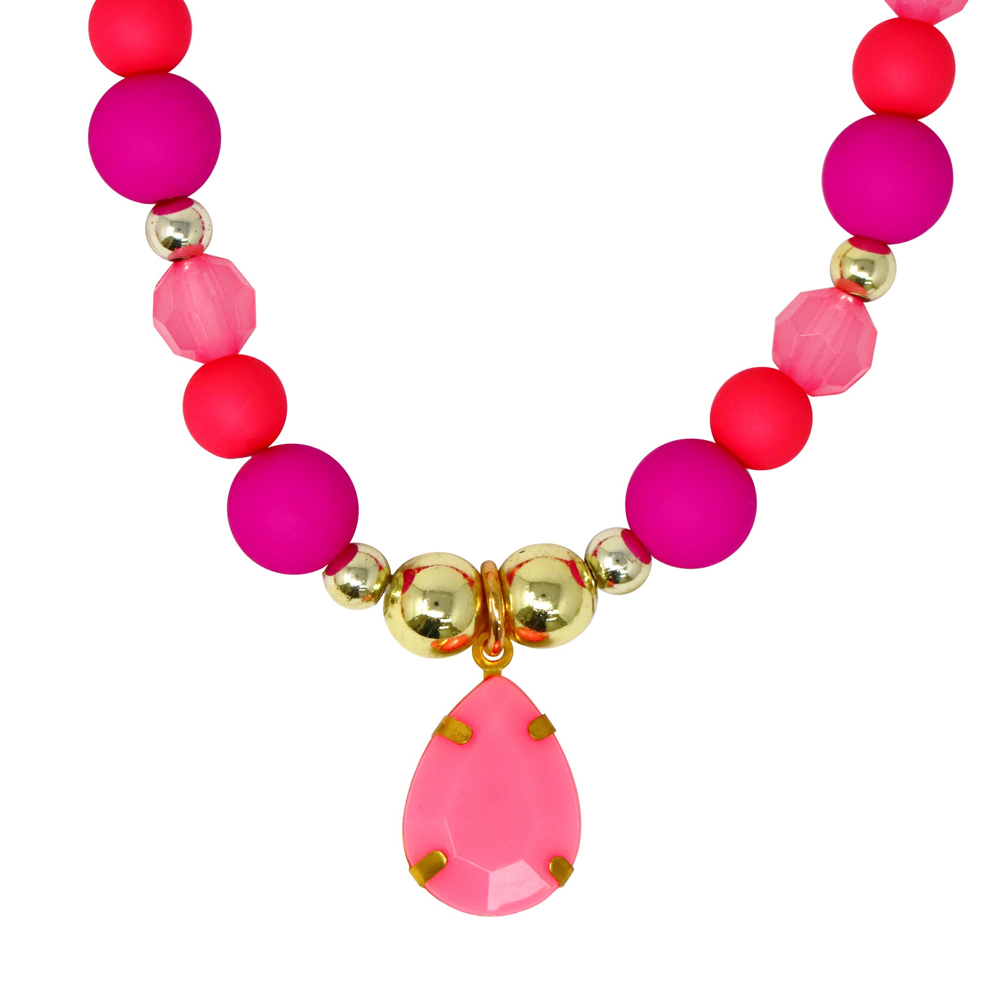 Fairy Delight Beaded Necklace with Pendant - Pink Poppy Australia