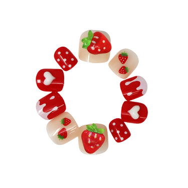 3D Fidget Spinner Press On Nails - Strawberry - Pink Poppy Australia