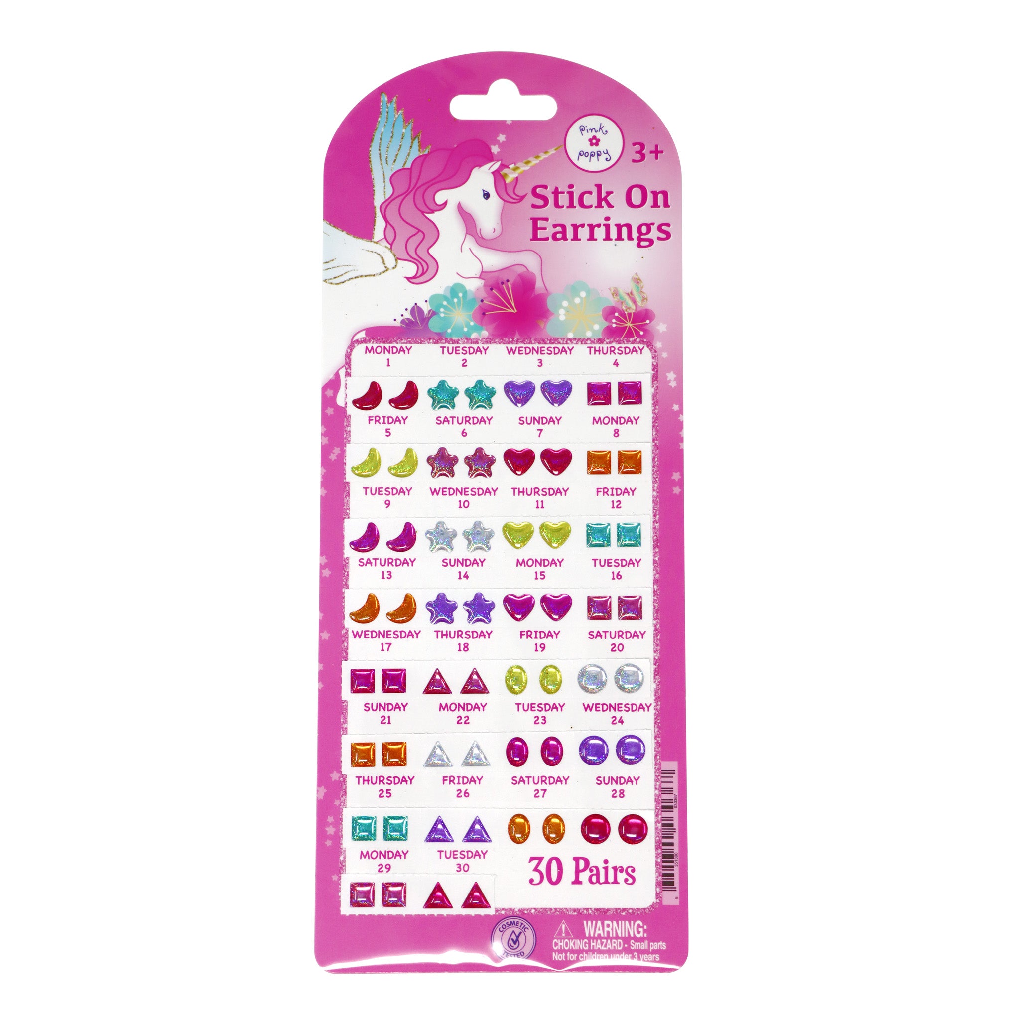30 Pairs Dreamy Unicorn Stick On Earrings - Pink Poppy Australia
