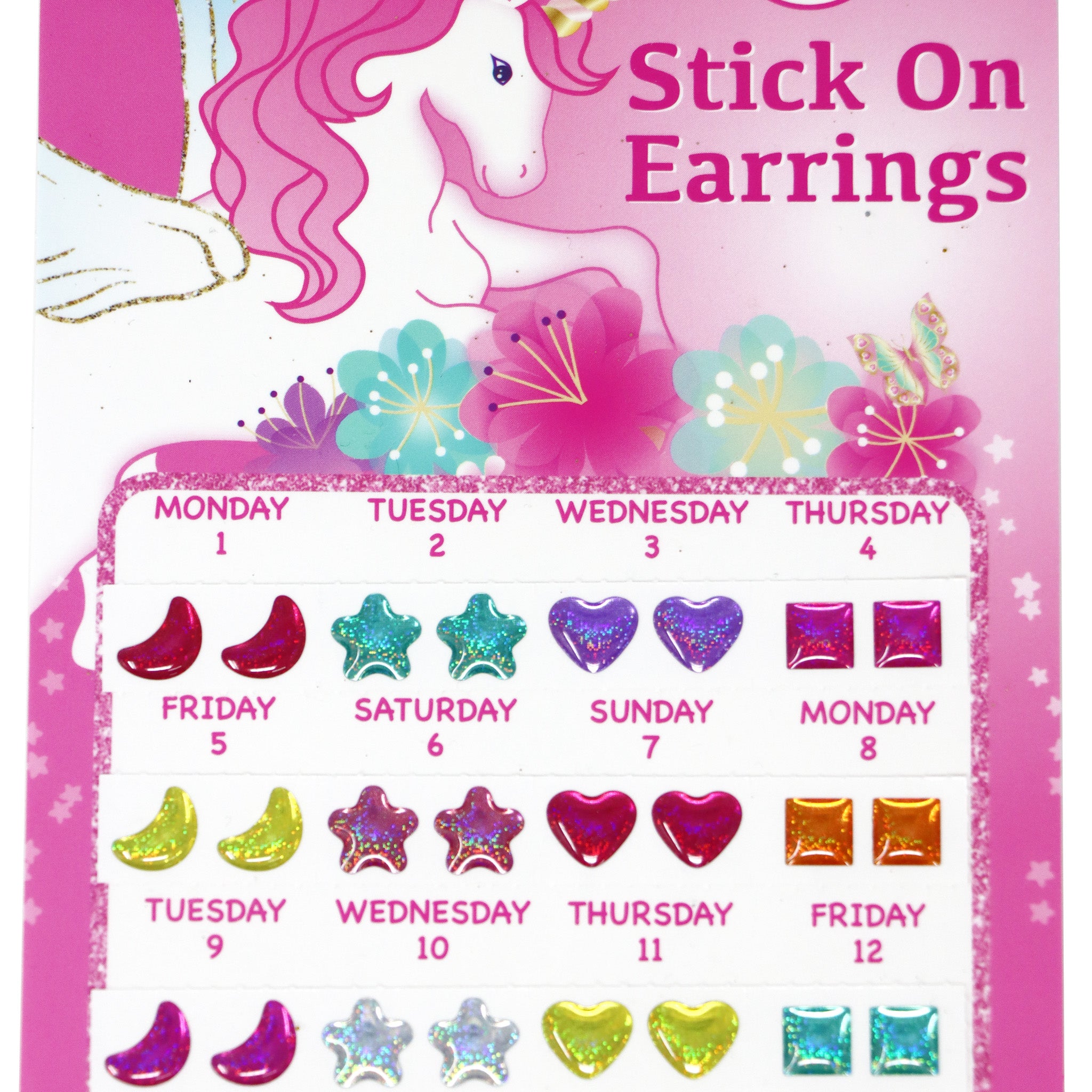 30 Pairs Dreamy Unicorn Stick On Earrings - Pink Poppy Australia