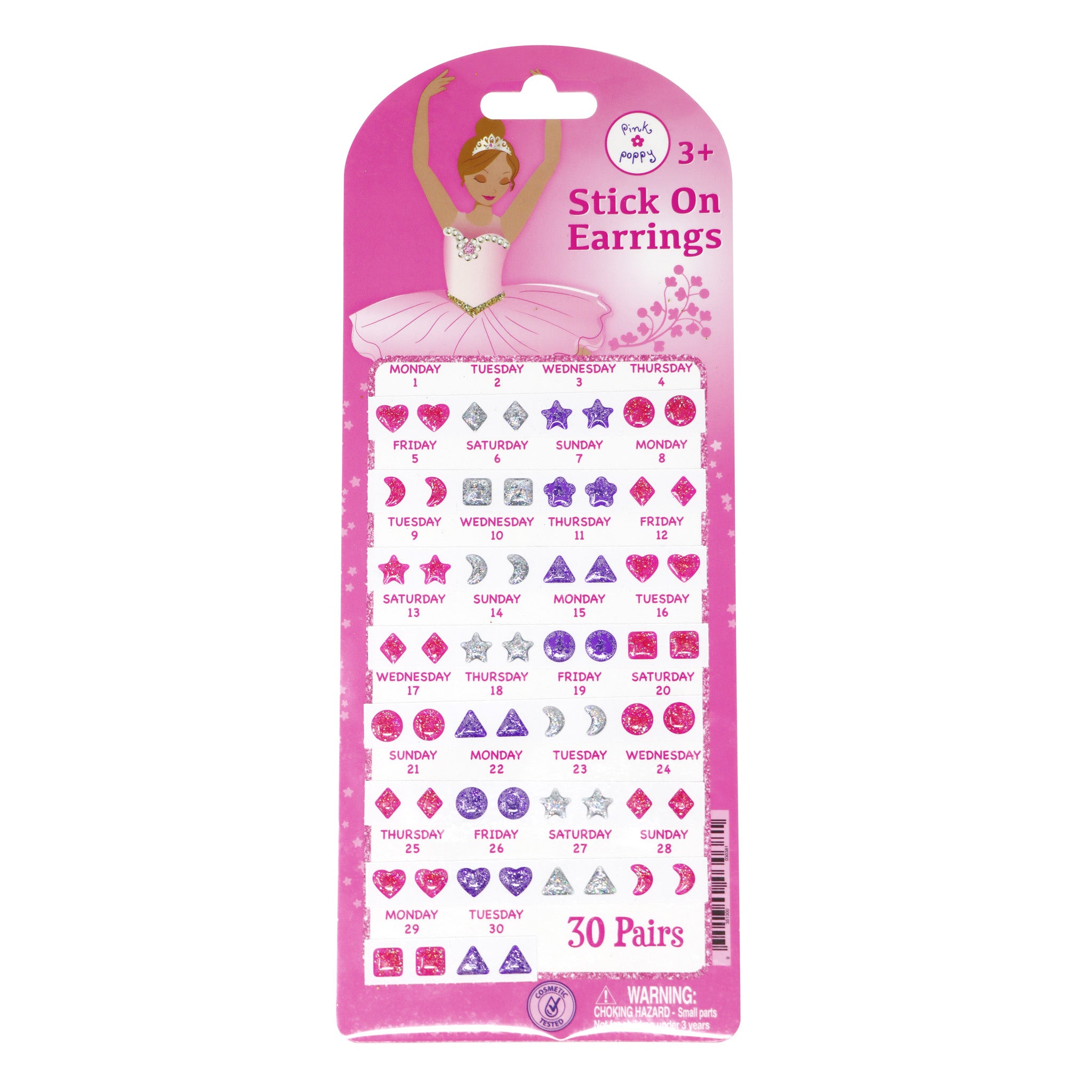 30 Pairs Ballerina Stick On Earrings - Pink Poppy Australia
