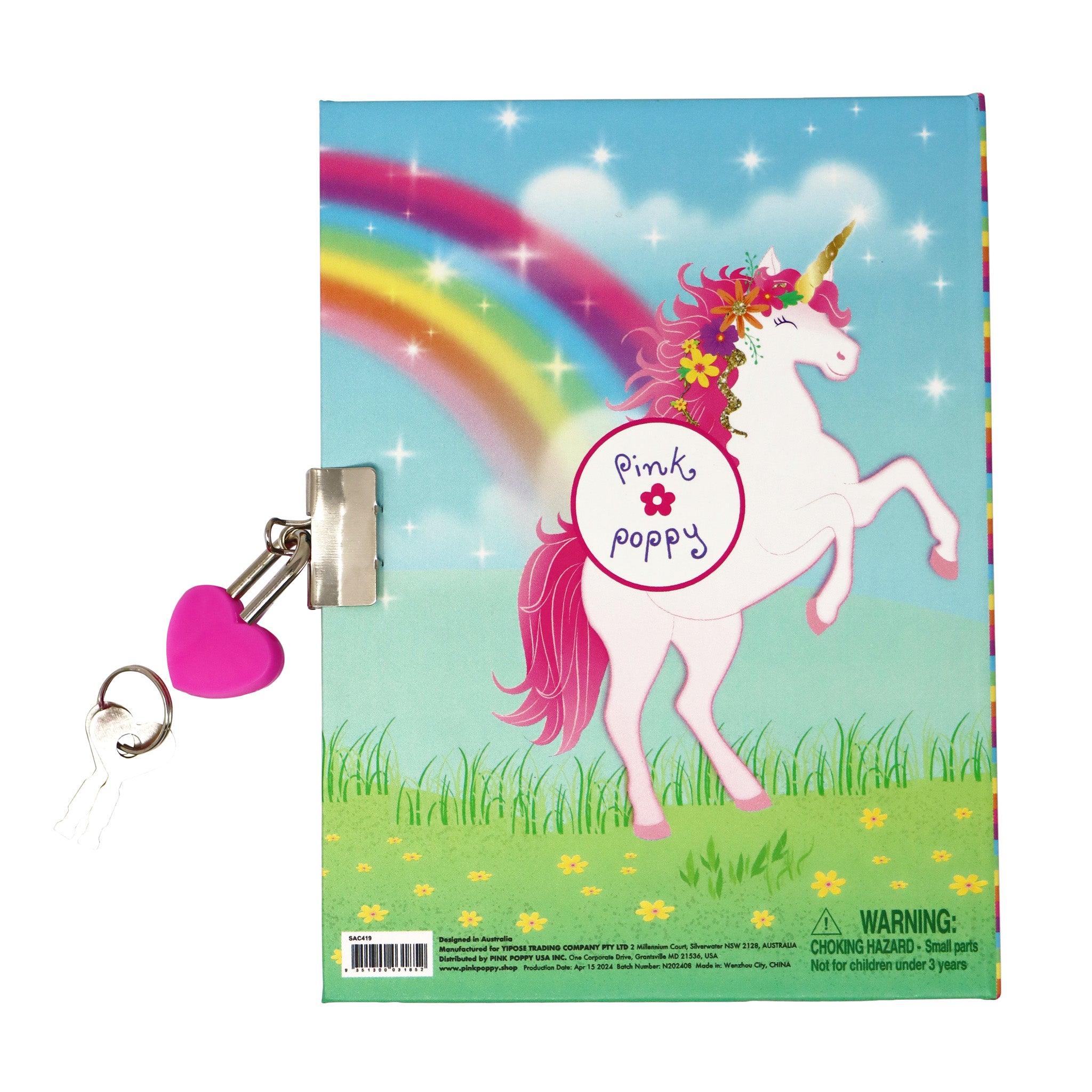 Stardust Unicorn Lockable Notebook - Pink Poppy Australia