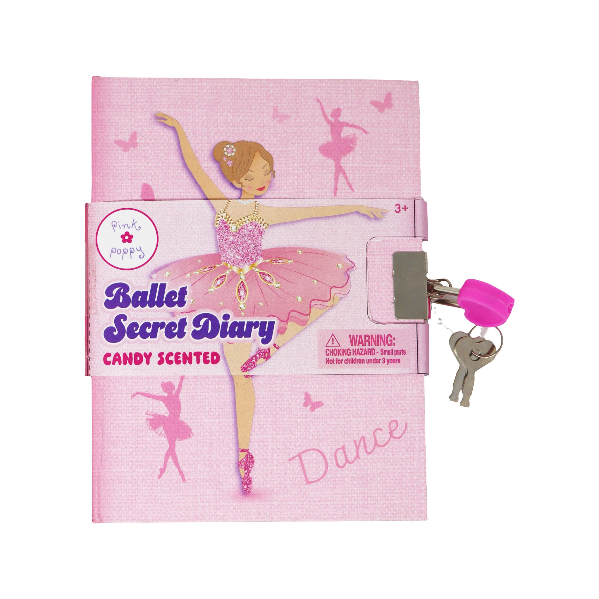 Bejewelled Ballerina Scented Lockable Diary - Pink Poppy Australia