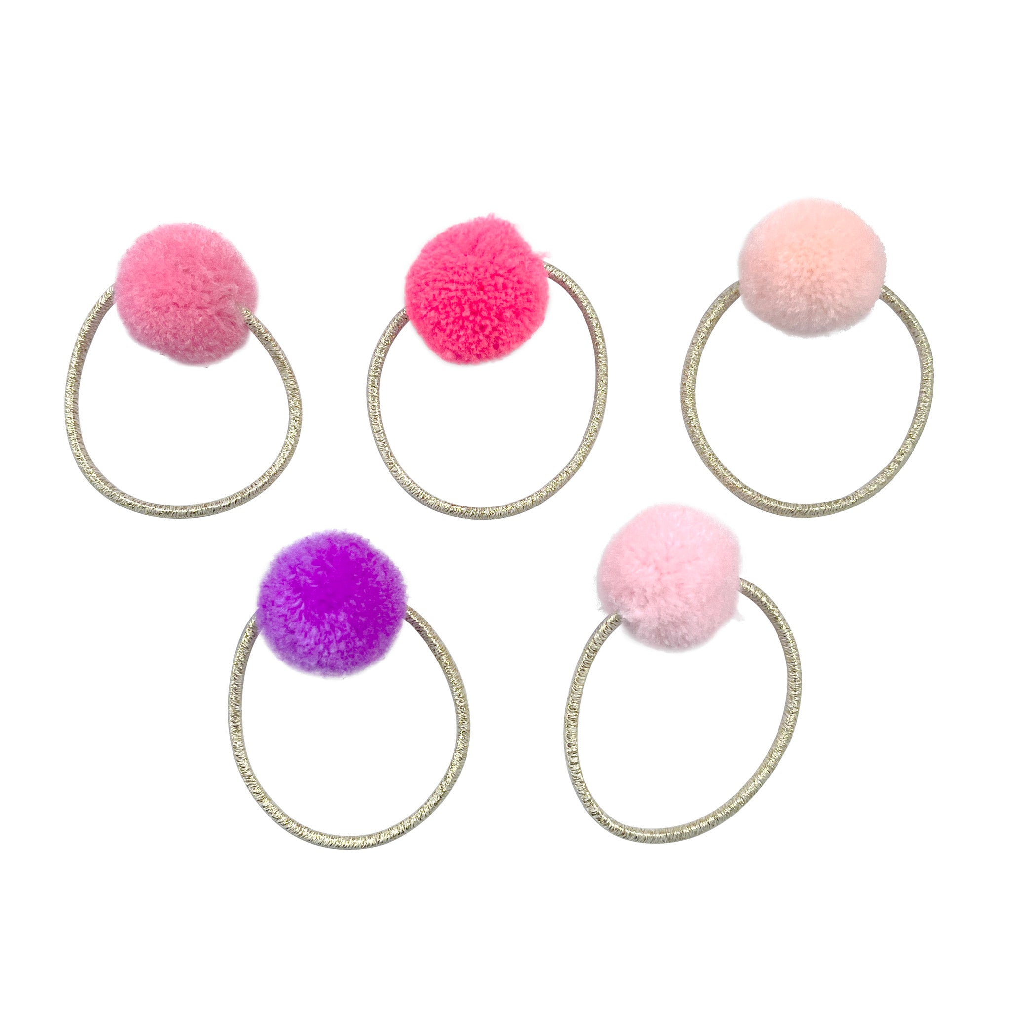 Pom Pom Hair Elastics - Pink Poppy Australia