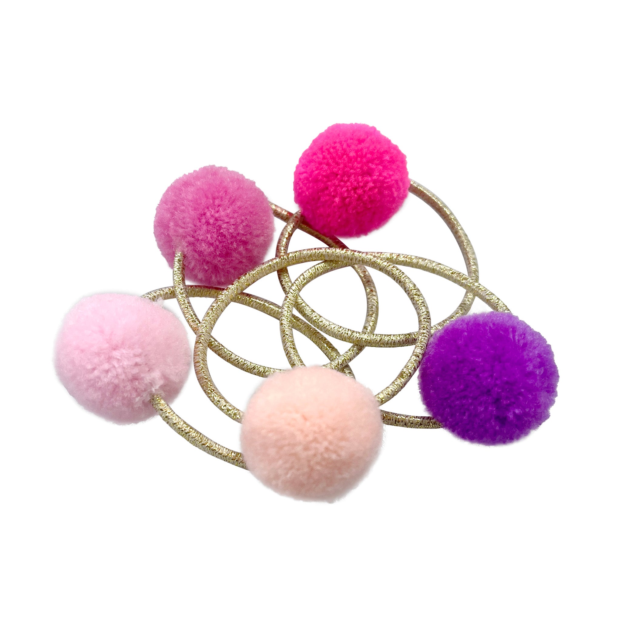 Pom Pom Hair Elastics - Pink Poppy Australia