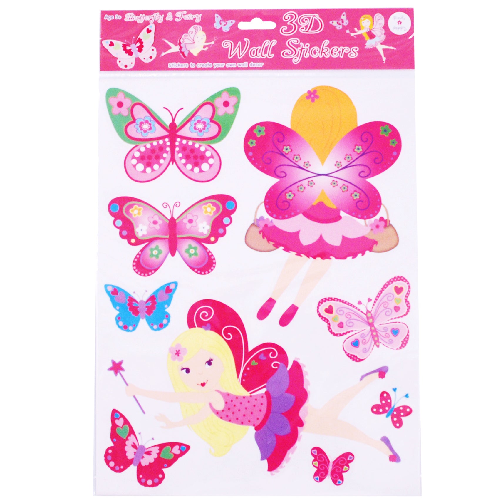 Butterfly and Fairy 3D Wall Decals - Pink Poppy Australia