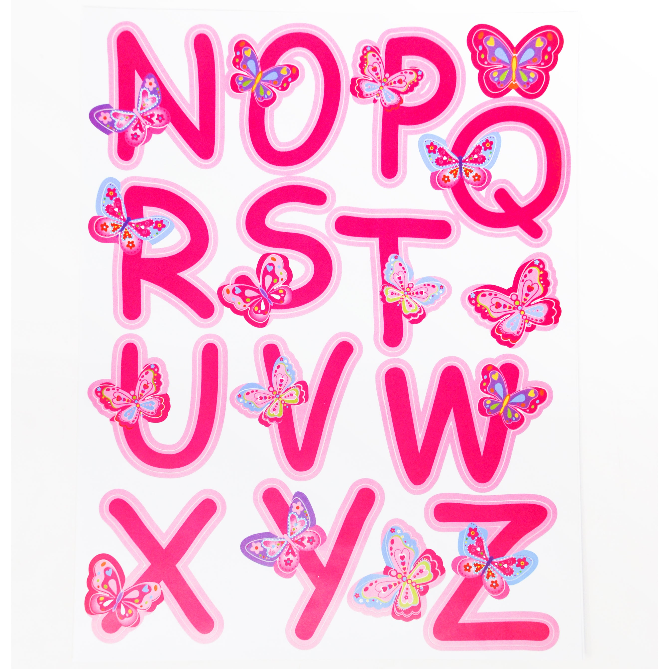Rainbow Butterfly Alphabet Wall Decals - Pink Poppy Australia