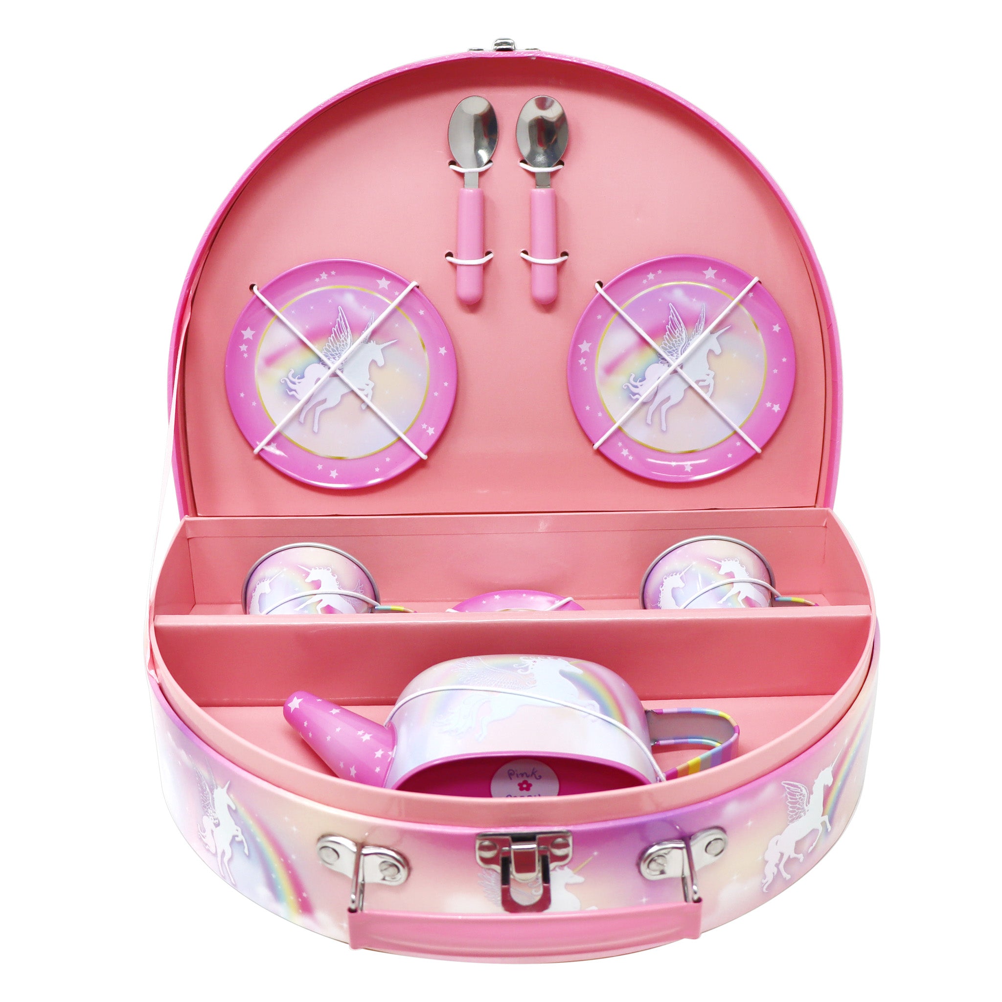 Unicorn Dreamer 9 Piece Tin Tea Set in Carry Case - Pink Poppy Australia