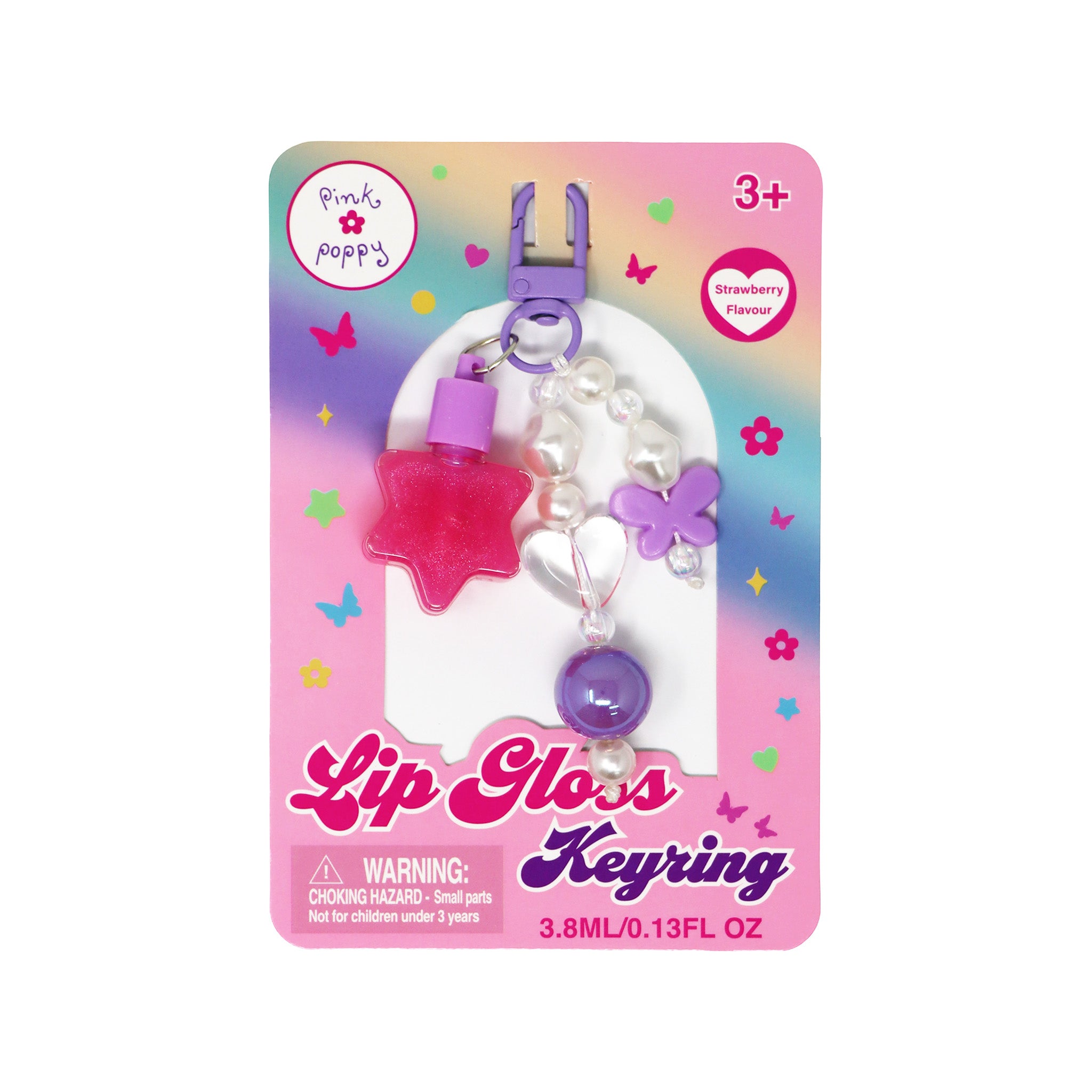 Tween Lip Gloss Keyring - Pink Poppy Australia