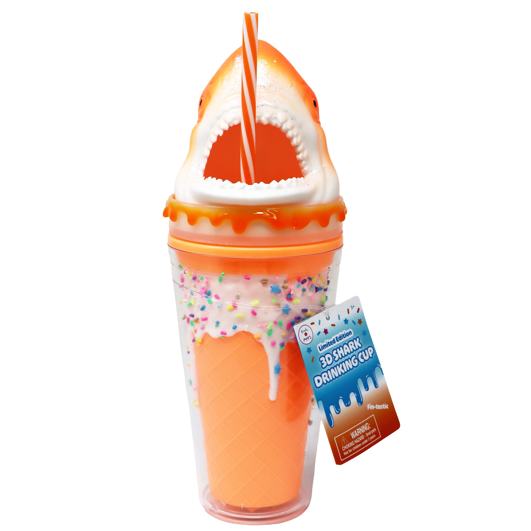 Shark Drinking Cup Orange - Pink Poppy Australia