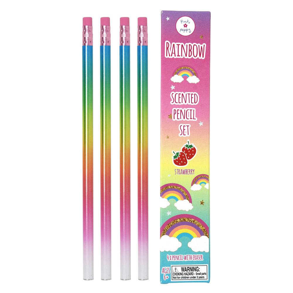 Rainbow Scented Pencils 4 Pack - Pink Poppy