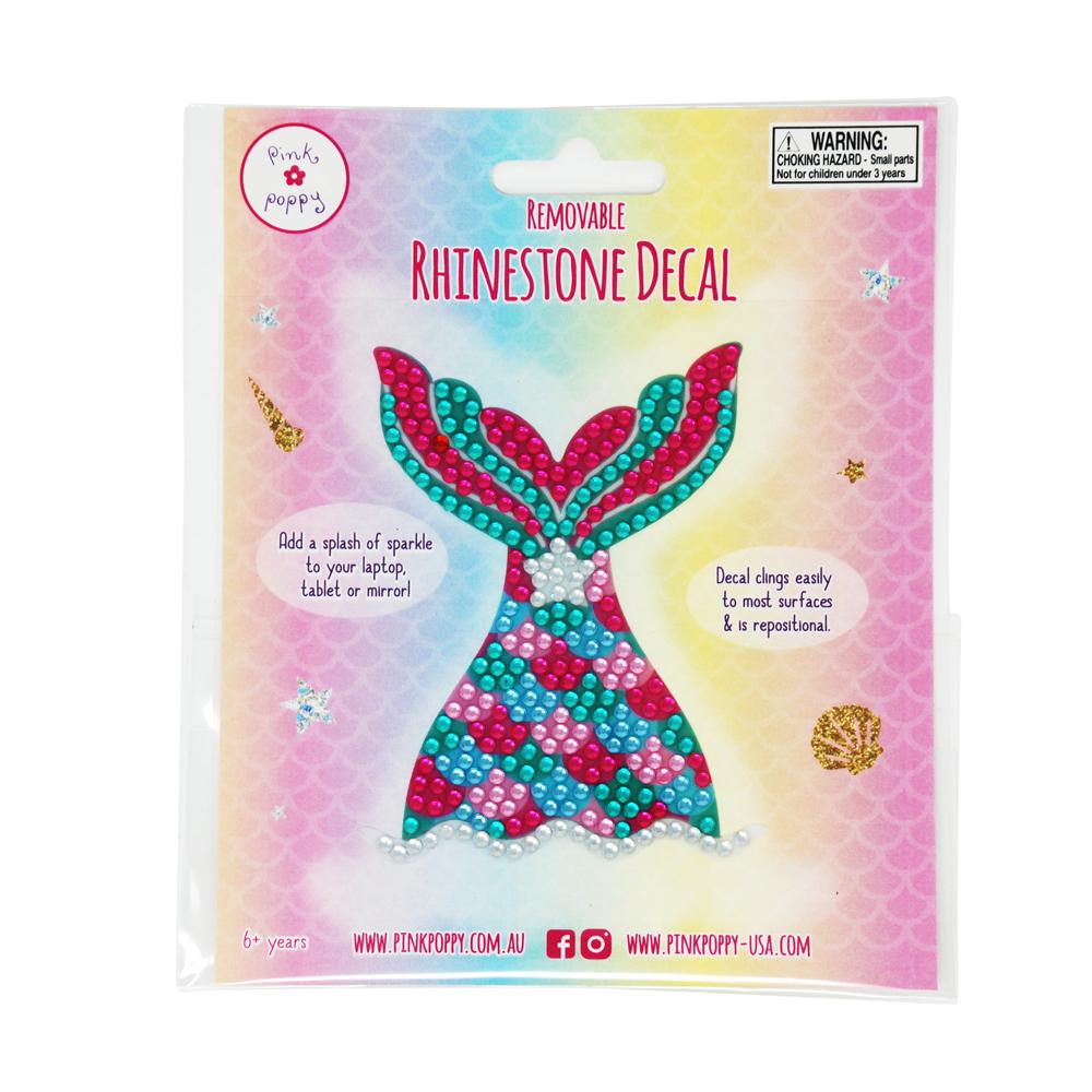 Mermaid Tail Removable Rhinestone Decal - Pink Poppy