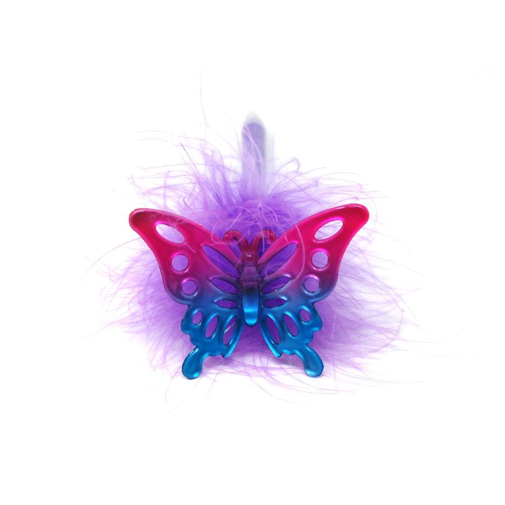 Sparkle Butterfly Fluffy Pen-Rainbow - Pink Poppy