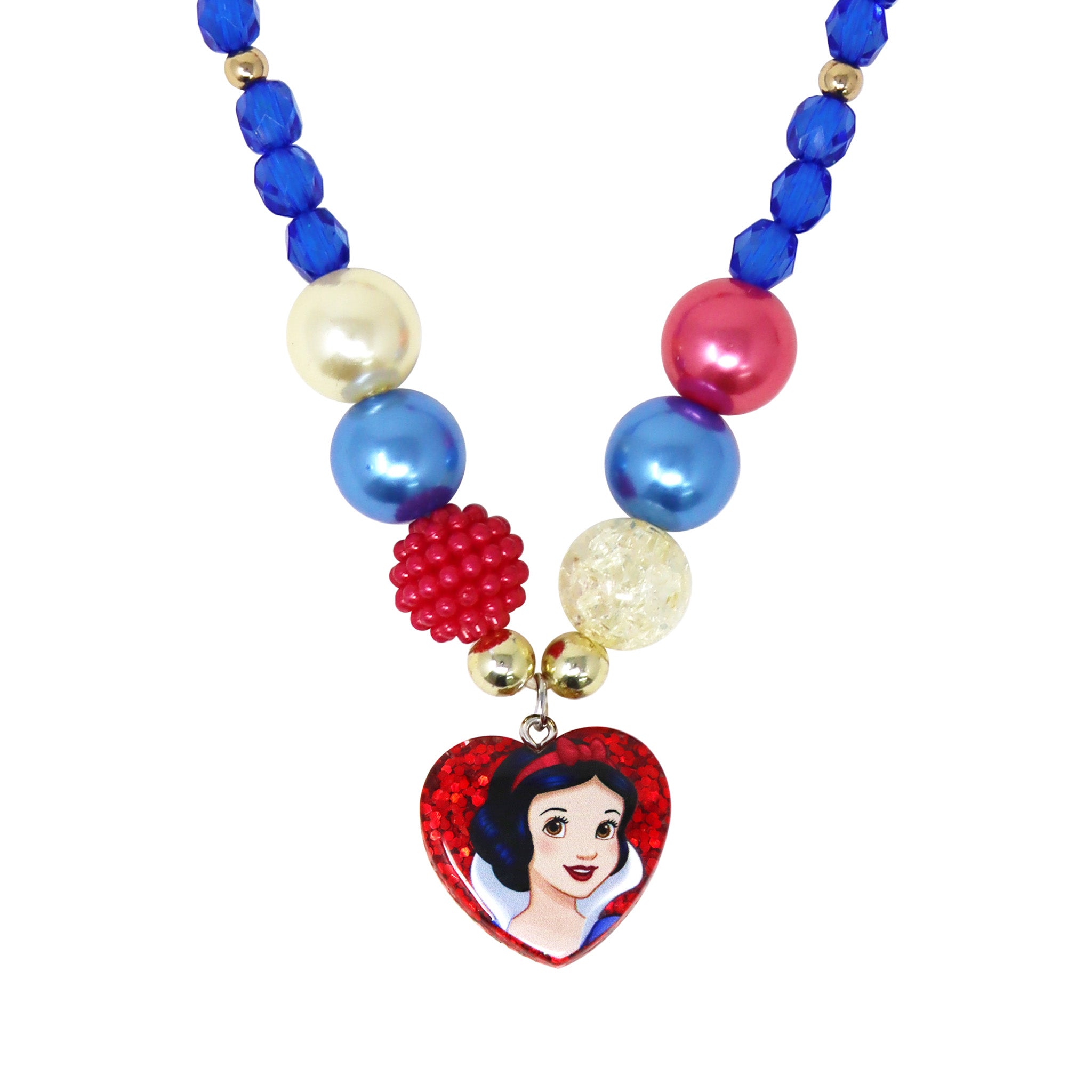 Disney Princess Snow White Pendant Stretch Beaded Necklace & Bracelet - Pink Poppy Australia