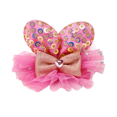 Bella Bunny Hot Pink Sequin Ears with Tulle Hairclips - Pink Poppy Australia