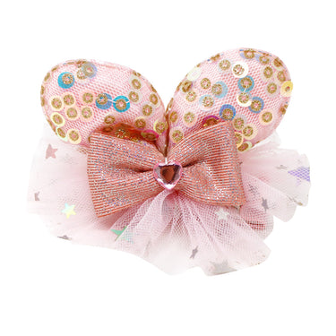 Bella Bunny Hot Pink Sequin Ears with Tulle Hairclips - Pink Poppy Australia